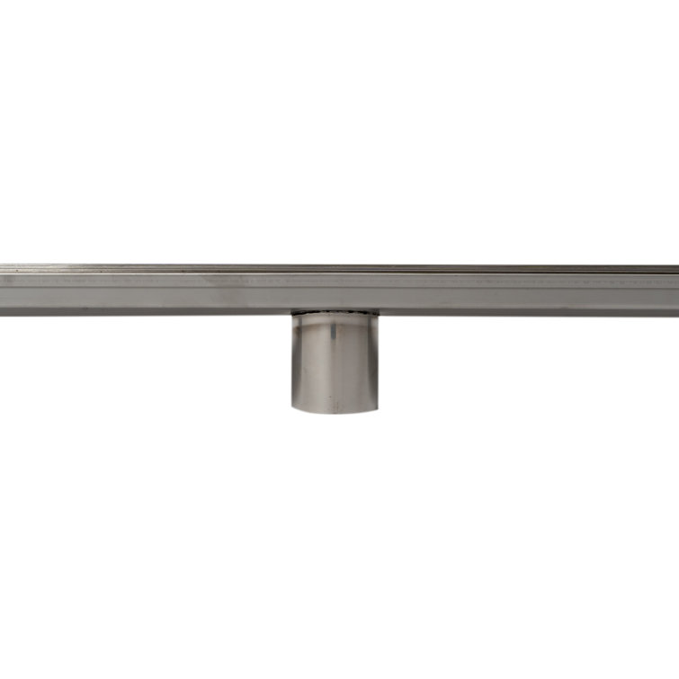 59" Brushed Stainless Steel Linear Shower Drain with Groove Lines
