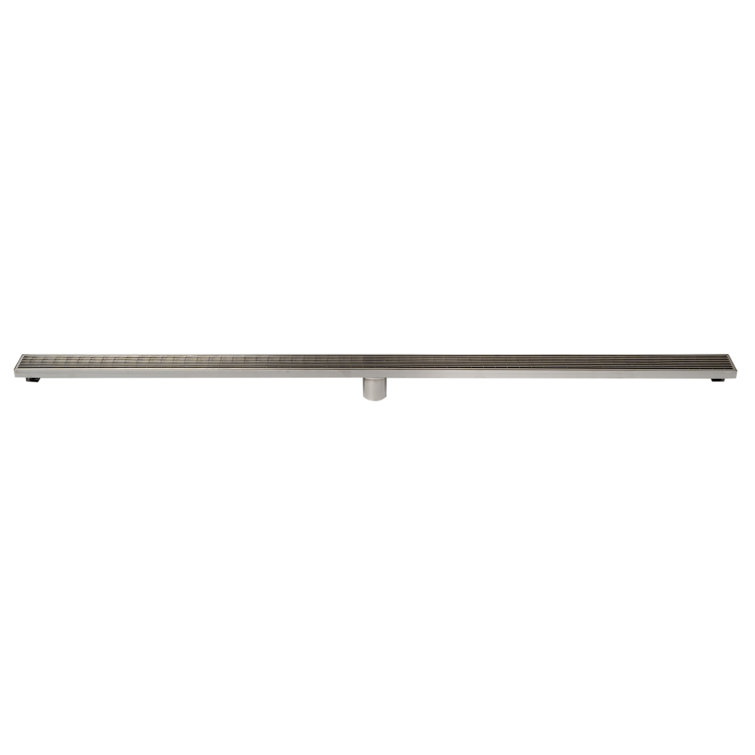 59" Brushed Stainless Steel Linear Shower Drain with Groove Lines