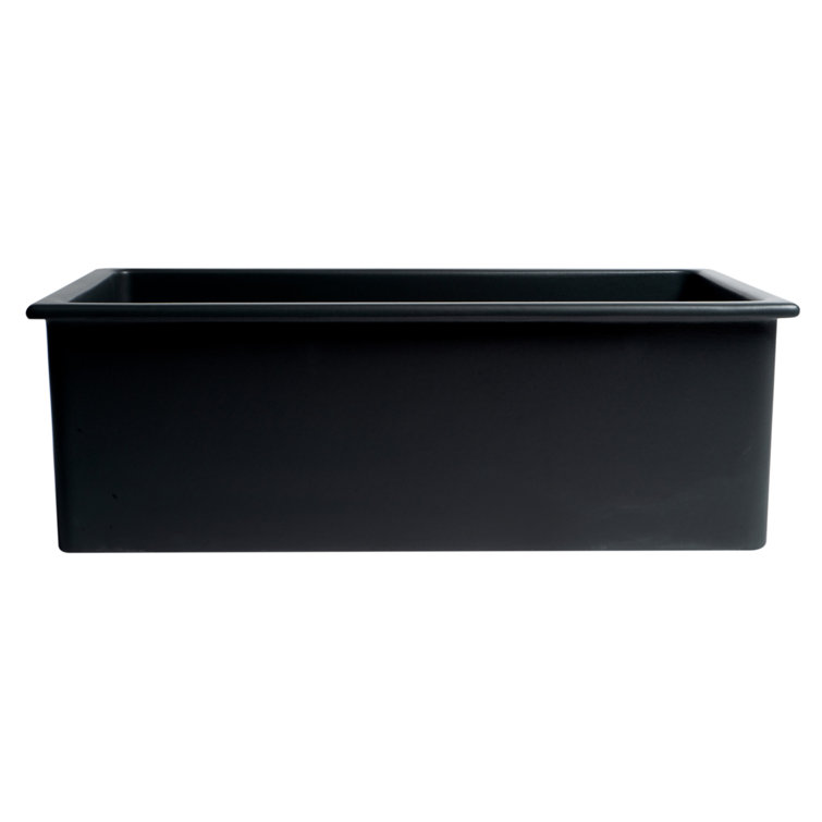 30'' Black Matte Fireclay Single Bowl Drop-In Kitchen Sink