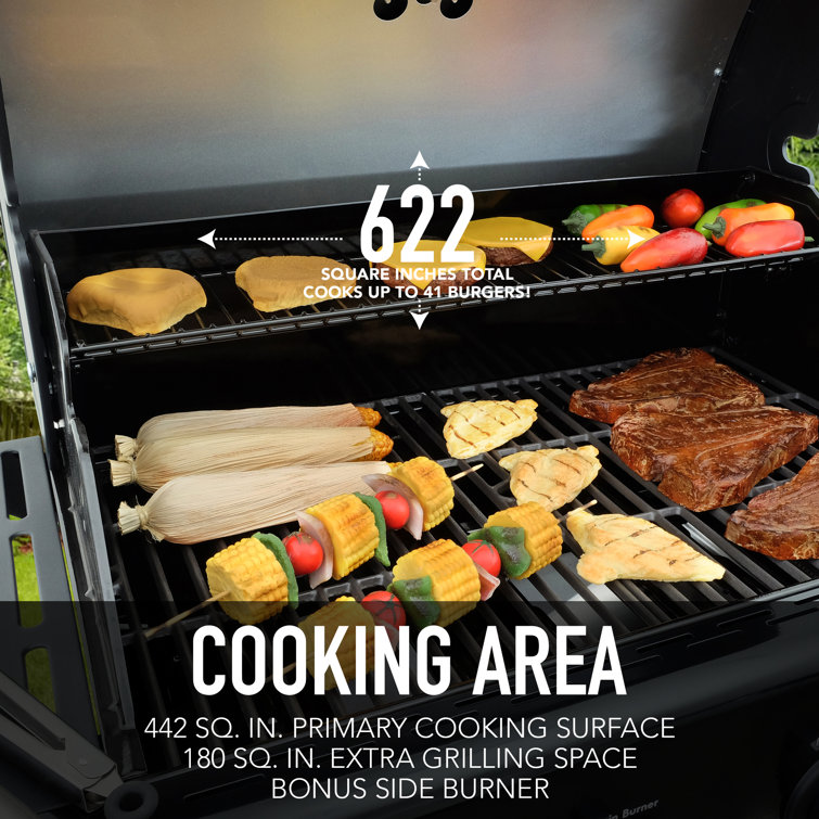 Kenmore Black 4-Burner Propane Gas Grill with Side Burner