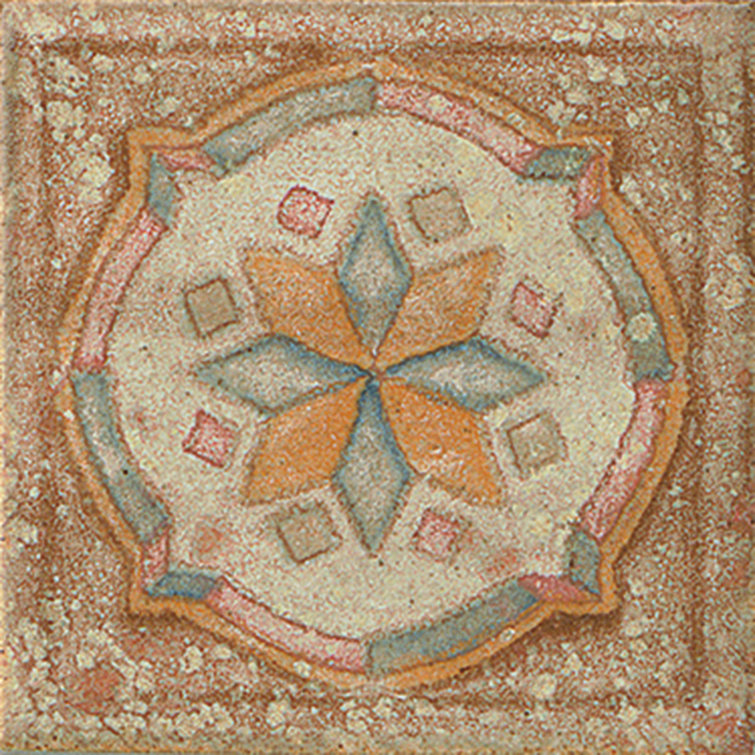 Hand-Painted 3'' x 3'' Multicolor Porcelain Decorative Accent Tile