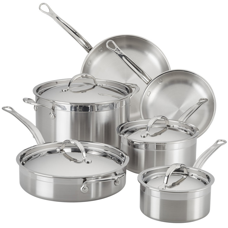 ProBond 10-Piece Stainless Steel Non-Stick Cookware Set