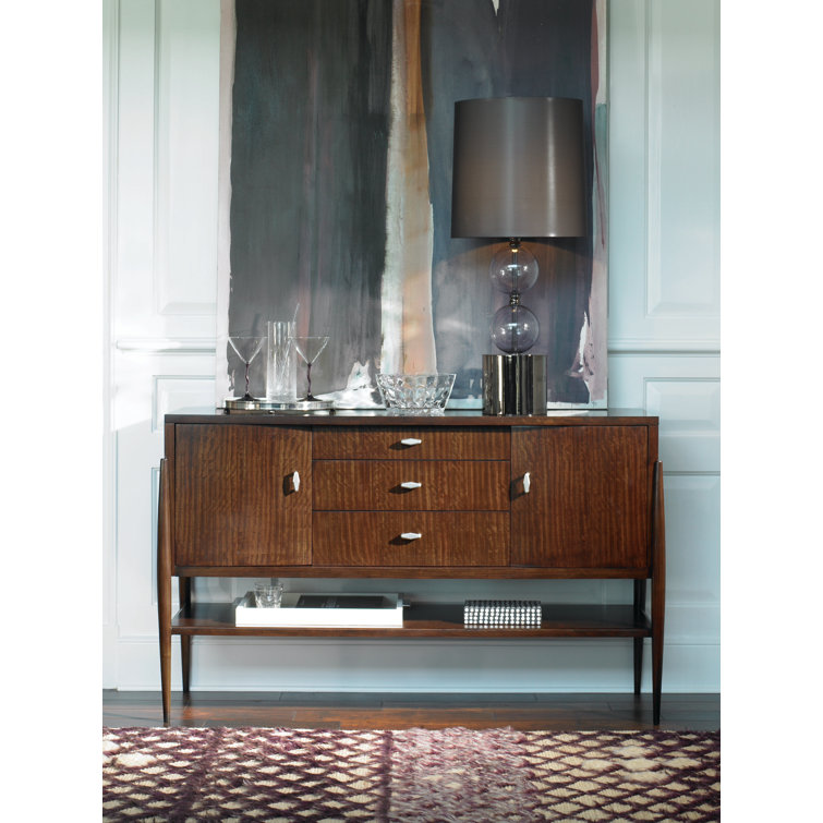 Paragon Club 57" Wide Mahogany and Mozambique Veneer Buffet Table