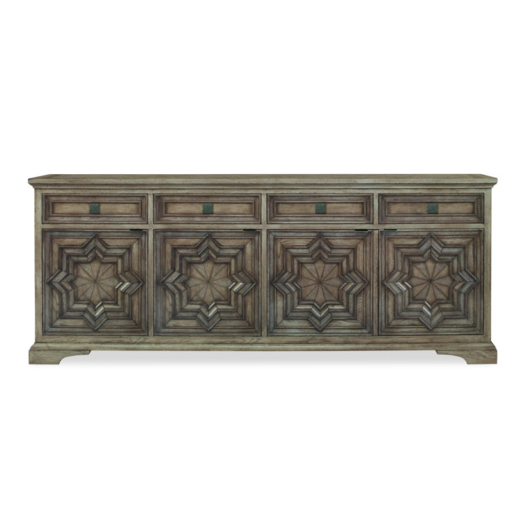 Casa Bella Timber Gray 94" Wide 4 Drawer Sideboard