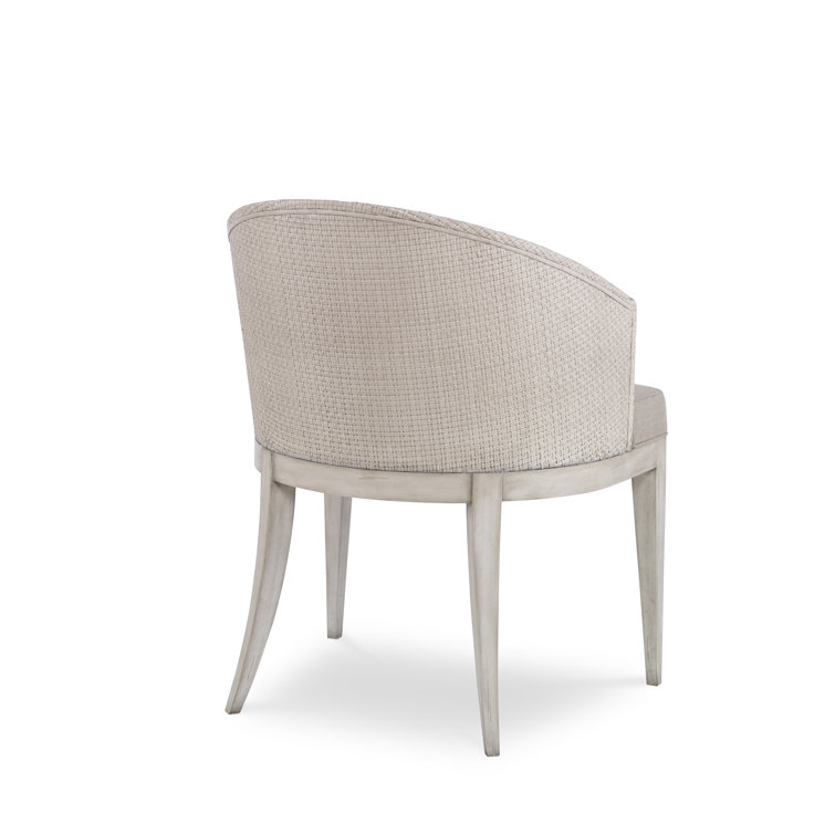 Peninsula Linen Upholstered Arm Chair with Cane Back