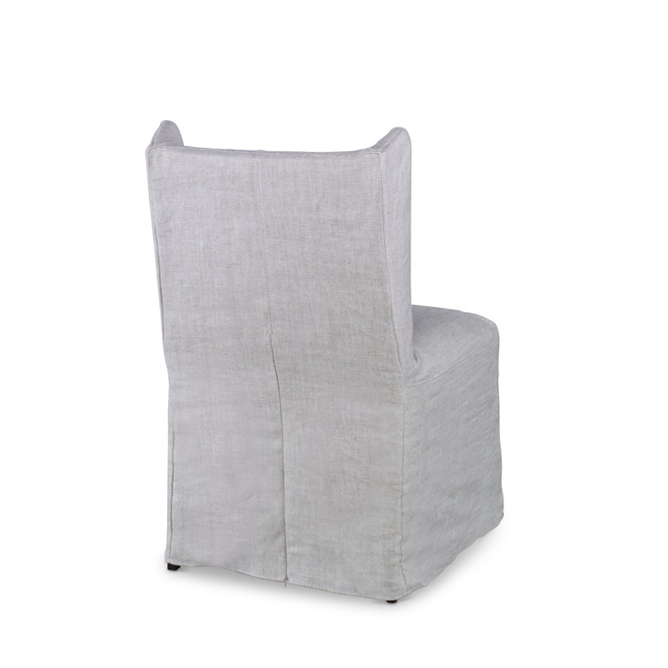 Monarch Linen and Beech Wood Parsons Side Chair in Gray