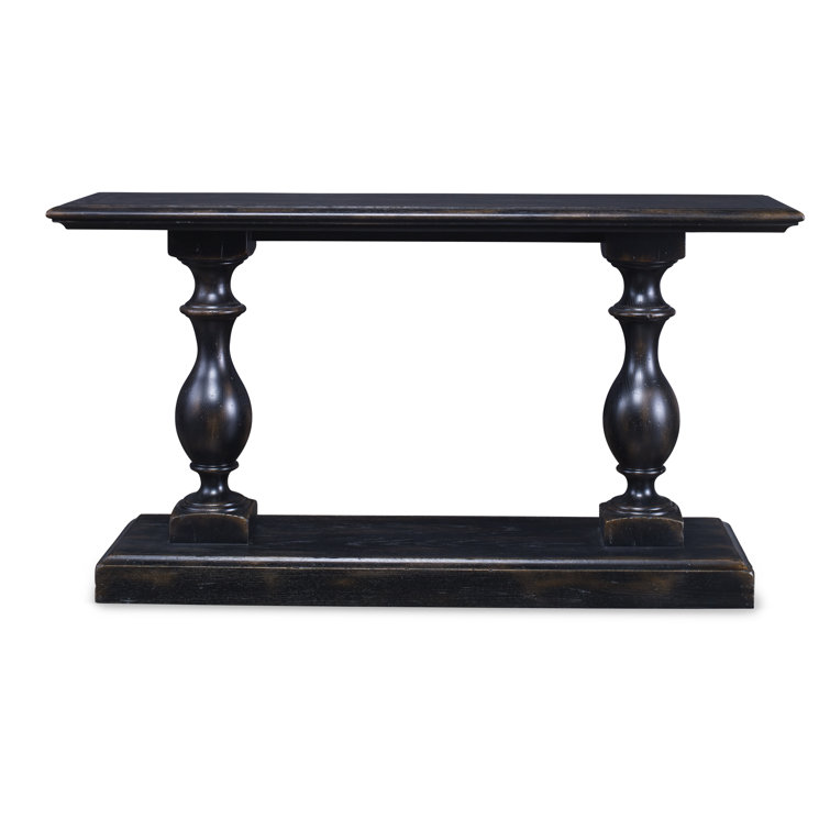 Monarch 65" Black and Brown Solid Wood Console Table