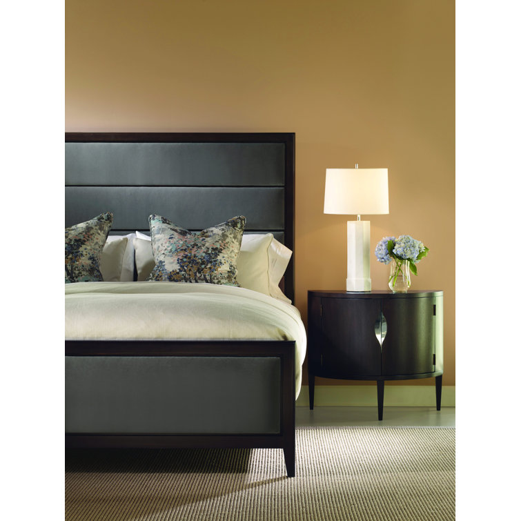 Aria Dark Brown Solid Wood Half Circle Accent Cabinet