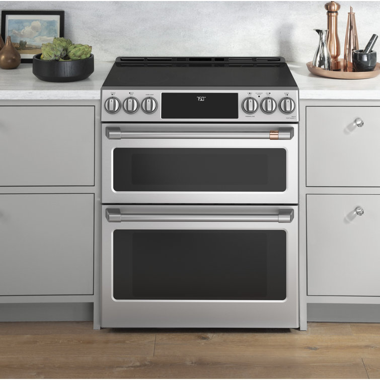 Matte White Smart Double-Oven Electric Range with Convection