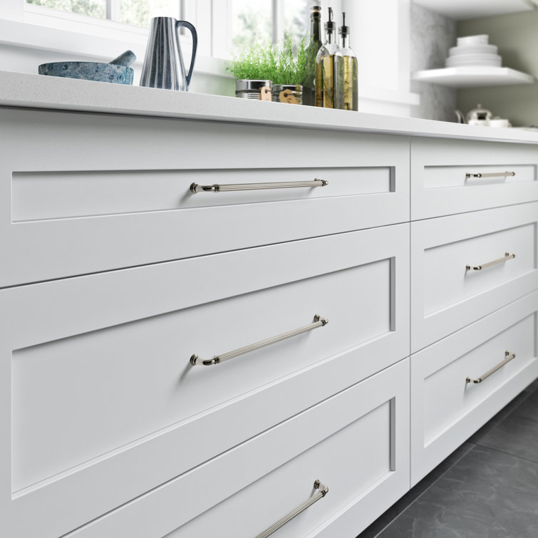 Polished Nickel 5" Traditional Reeded Bar Pull Handle