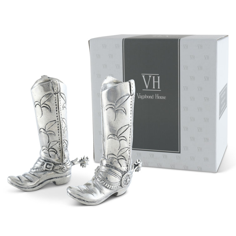 Pewter Cowboy Boot Salt and Pepper Shaker Set