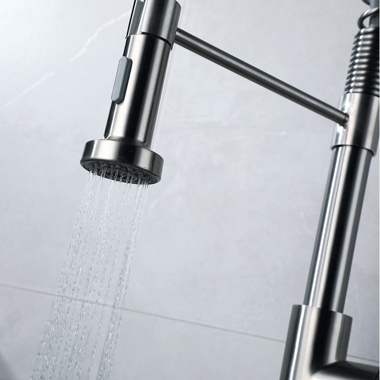 Brushed Nickel Single Handle Pull Down Kitchen Faucet