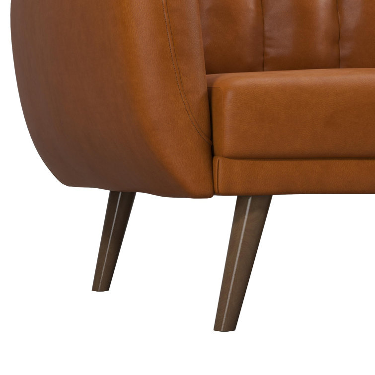 Brittany Camel Faux Leather Convertible Sleeper Sofa