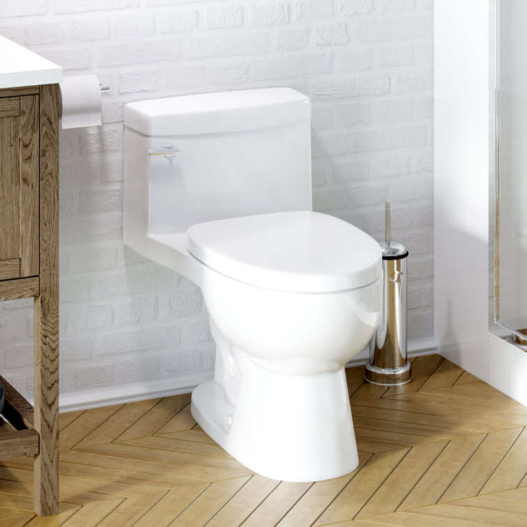 White Elongated High Efficiency Floor Mounted Toilet