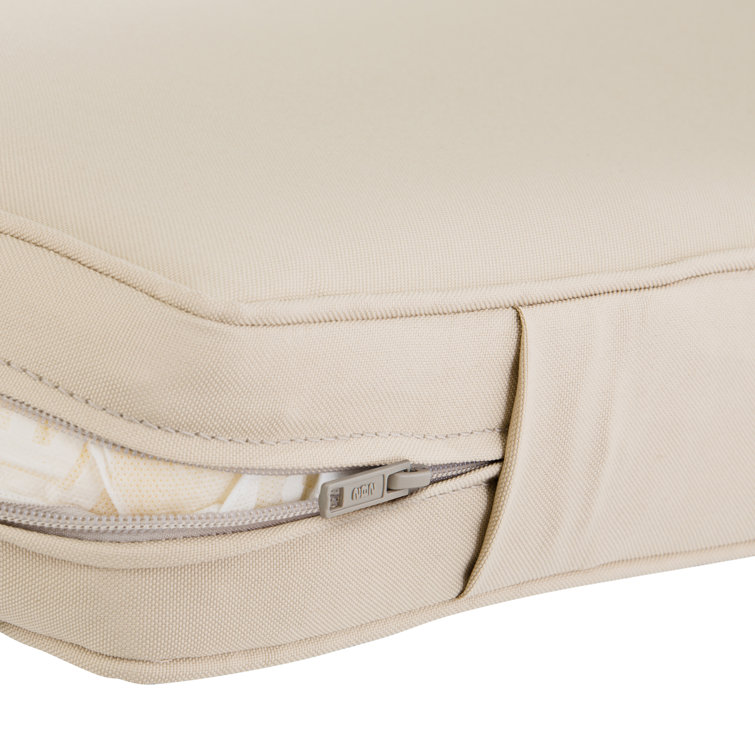 Antique Beige Polyester Outdoor Lounge Chair Back Cushion