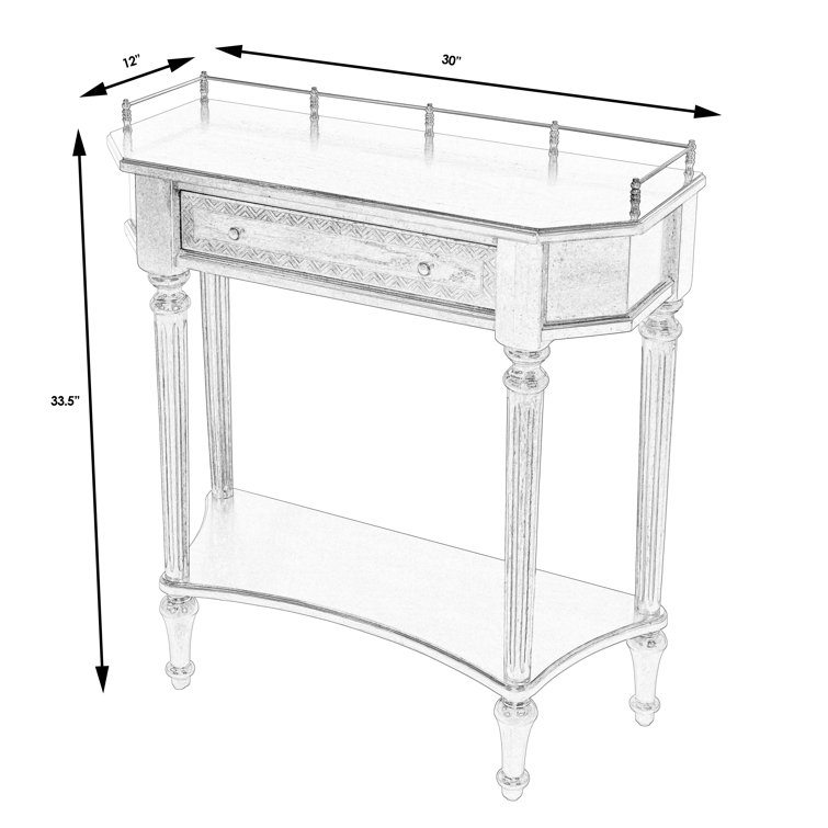 Ellington 30" Warm Umber Wood and Metal Console Table with Storage