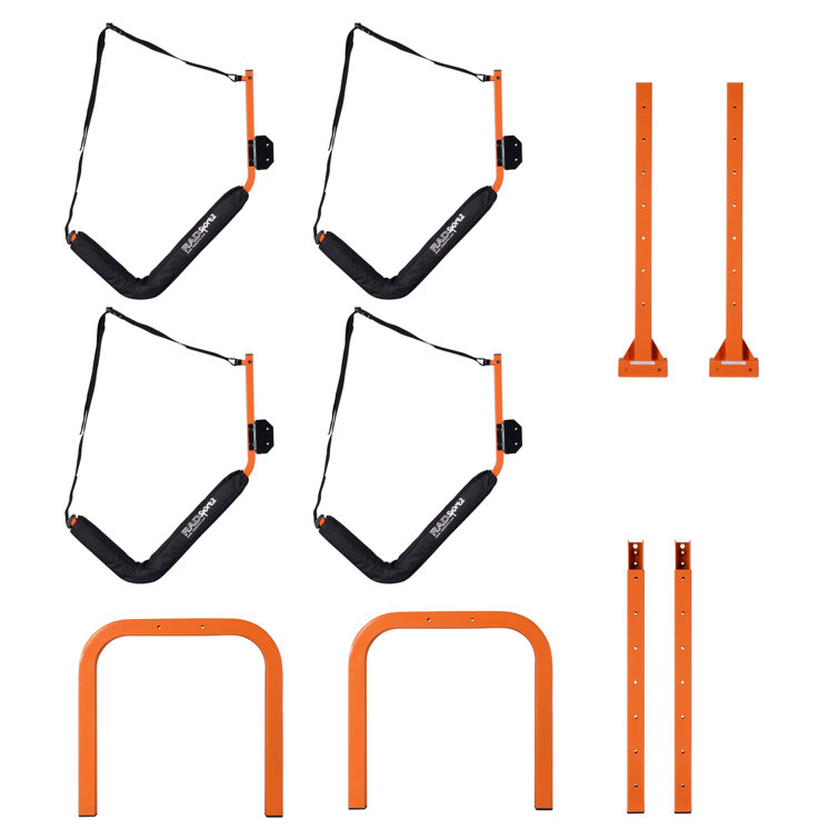 Orange Iron Dual Kayak Storage Rack with Padded Arms