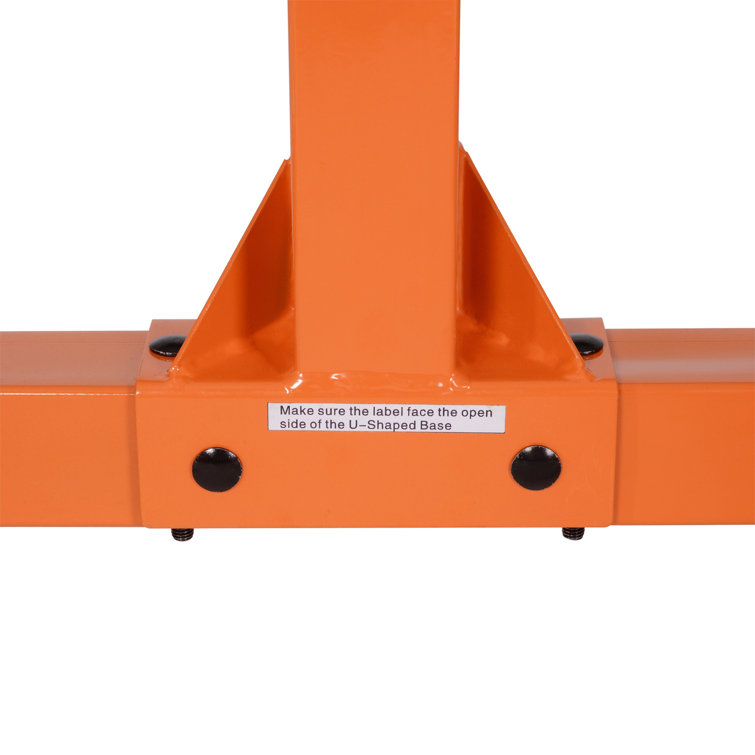 Orange Iron Dual Kayak Storage Rack with Padded Arms