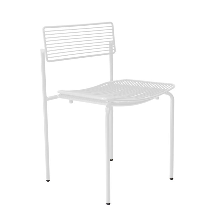 Rachel White Galvanized Iron Slat Back Dining Chair