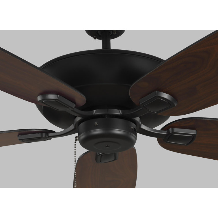 Midnight Black 60'' Low Profile Ceiling Fan with American Walnut Reversible Blades