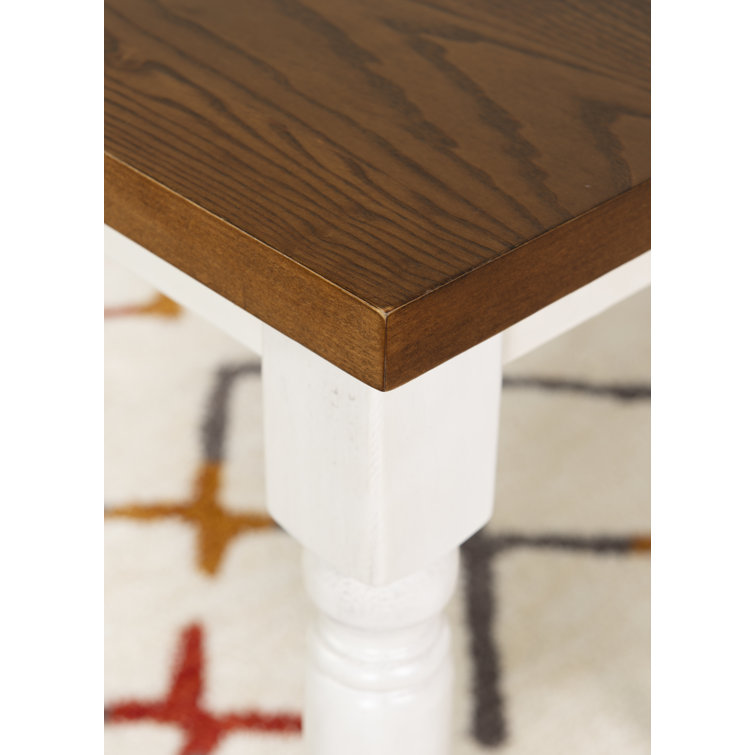 Honey Brown & Vanilla White Oak Dining Table for 4-6