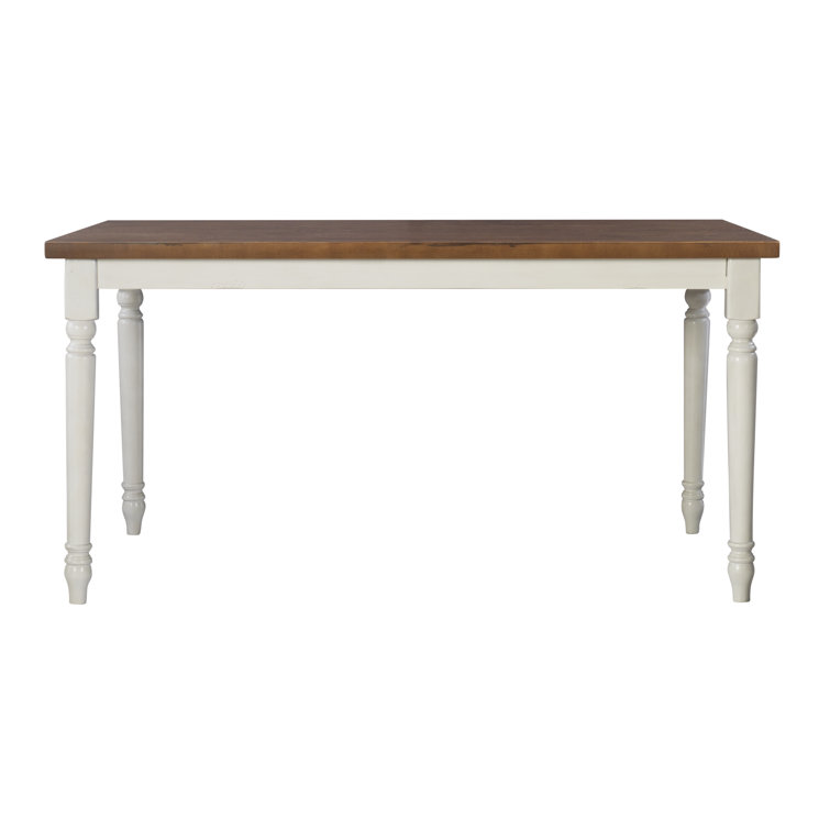 Honey Brown & Vanilla White Oak Dining Table for 4-6
