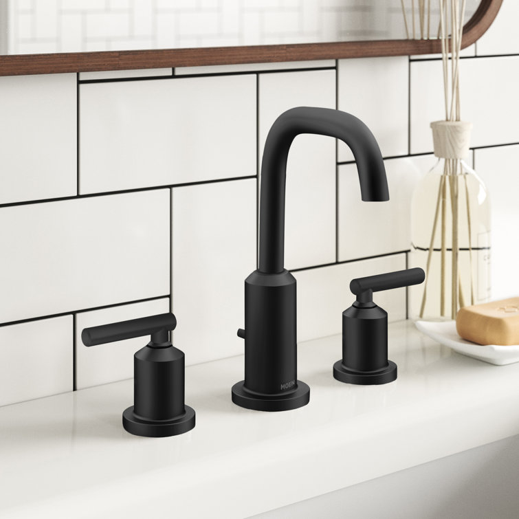 Gibson Contemporary Nickel Widespread Bathroom Faucet in Black