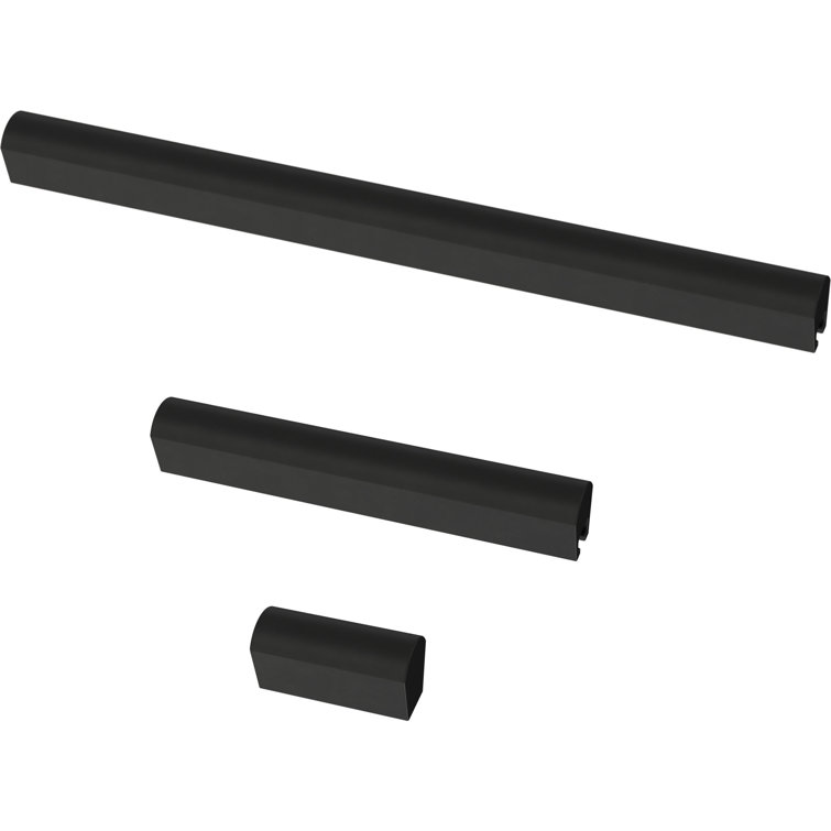Matte Black Adjustable Modern Brass Bar Pulls with Mounting Hardware