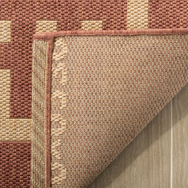 Beige and Terracotta Tufted Handmade Reversible Rug