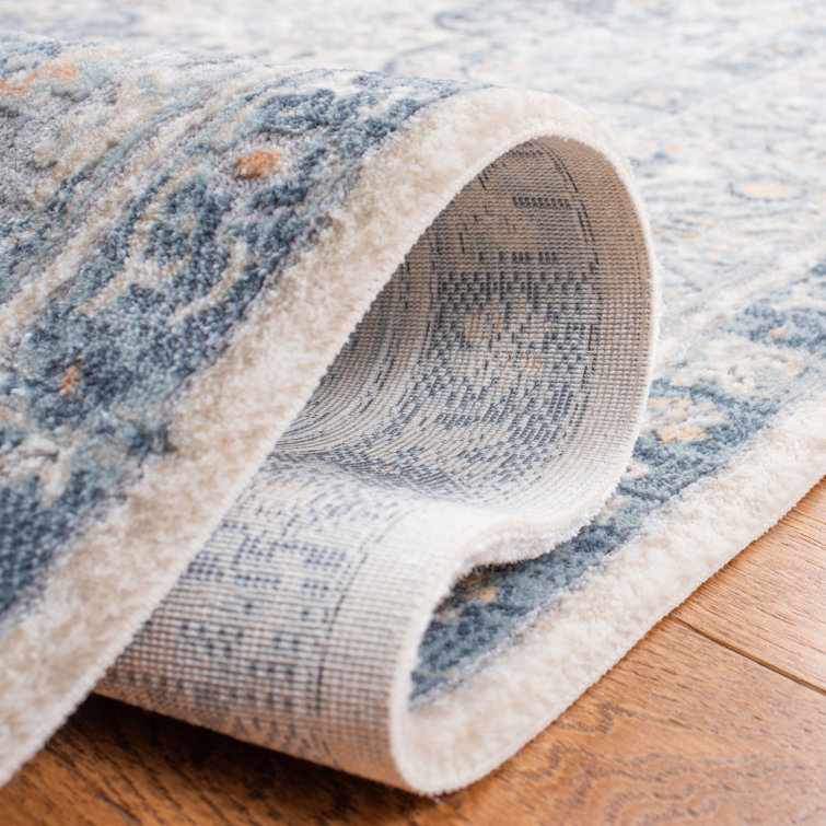Cream and Beige Hand-Knotted Wool Rectangular Area Rug