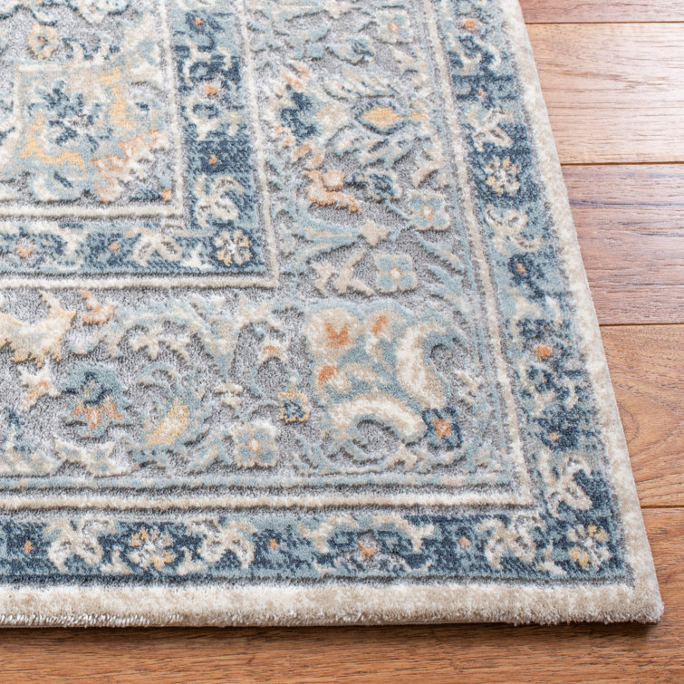 Cream and Beige Hand-Knotted Wool Rectangular Area Rug
