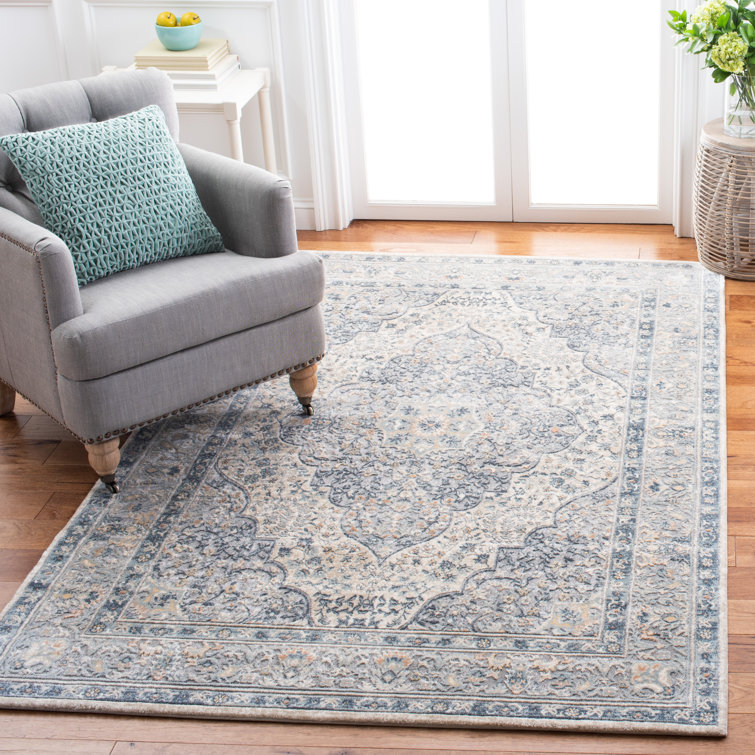 Cream and Beige Hand-Knotted Wool Rectangular Area Rug