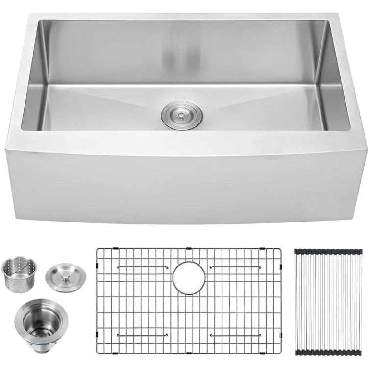 30'' Brushed Nickel Stainless Steel Farmhouse Kitchen Sink