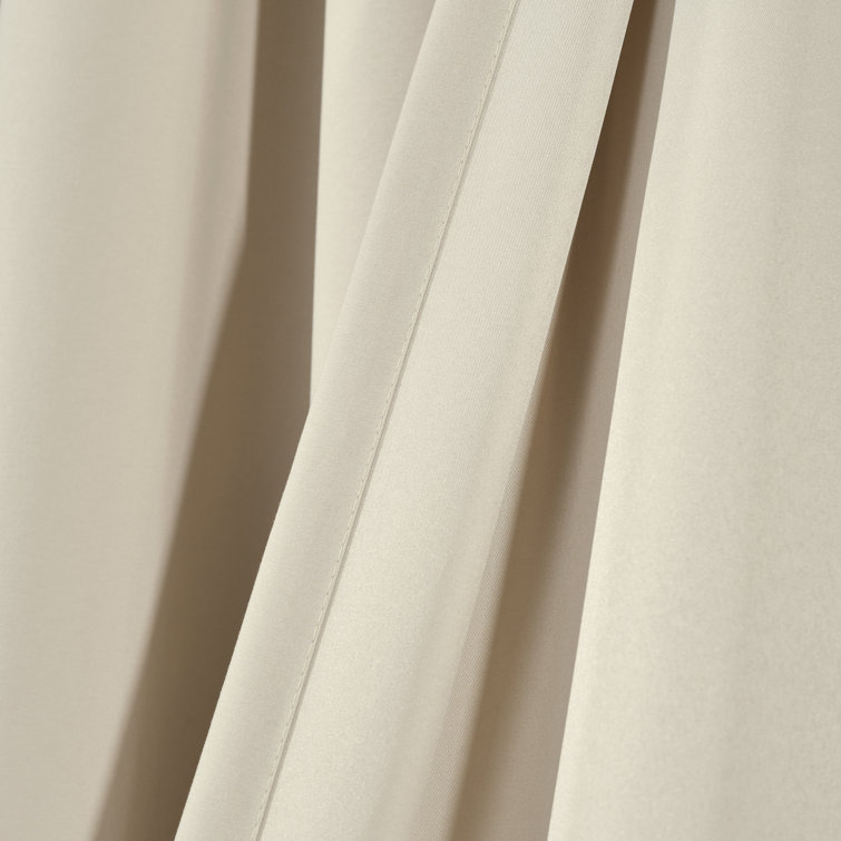 Neutral Polyester Ruffled Light-Filtering Rod Pocket Curtains, 84" x 40"