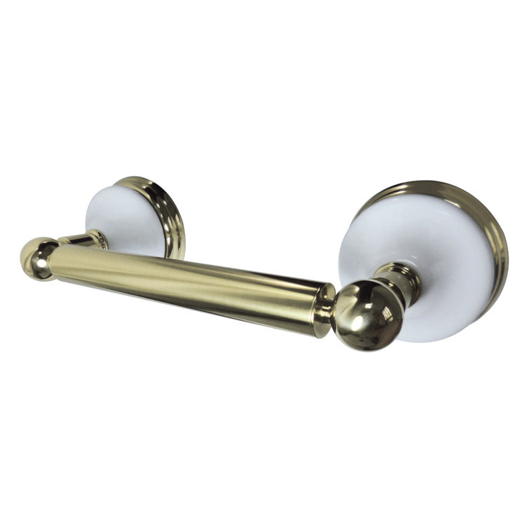 Victorian Polished Brass Wall Mounted Toilet Paper Holder