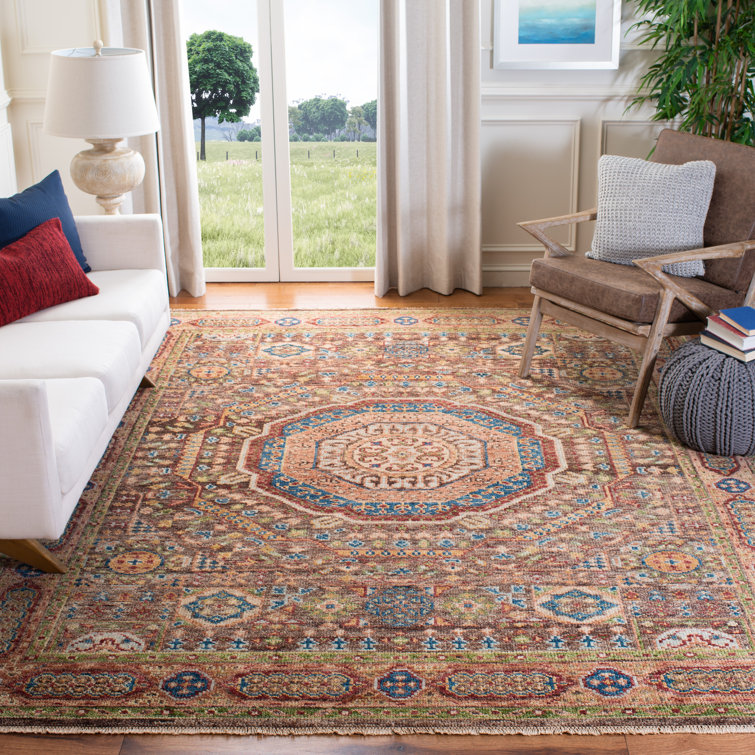 Handmade Blue Wool 9' x 12' Oriental Area Rug