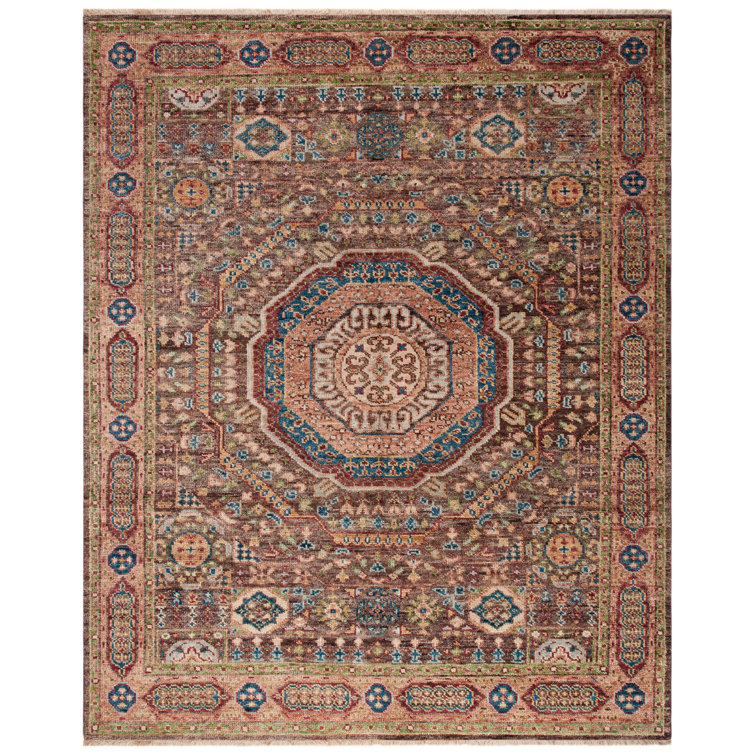 Handmade Blue Wool 9' x 12' Oriental Area Rug