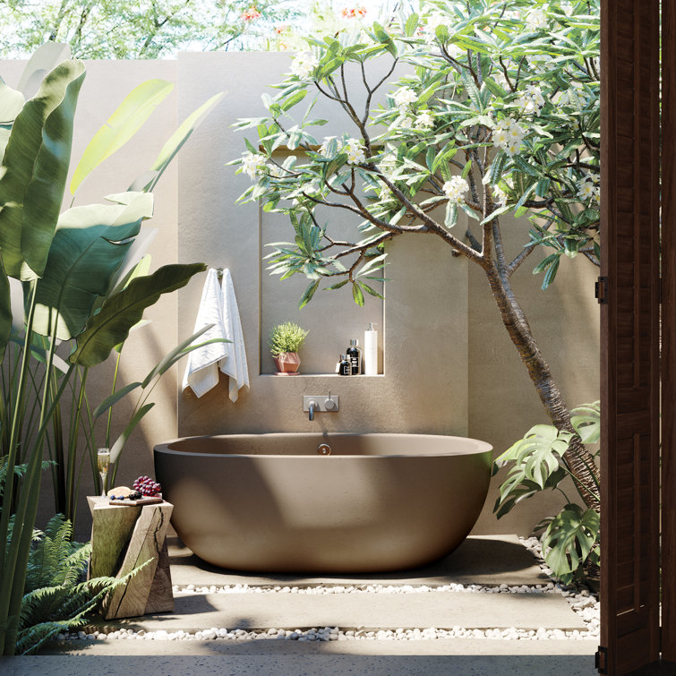Avalon 62" Earth-Toned Rustic NativeStone Soaking Tub