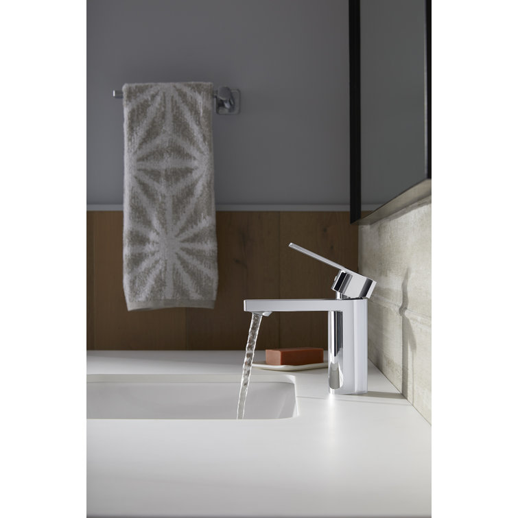 Parallel Polished Chrome Single-Handle Low-Arc Bathroom Faucet