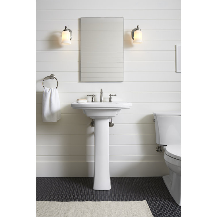 Kelston 24" White Ceramic Pedestal Bathroom Sink
