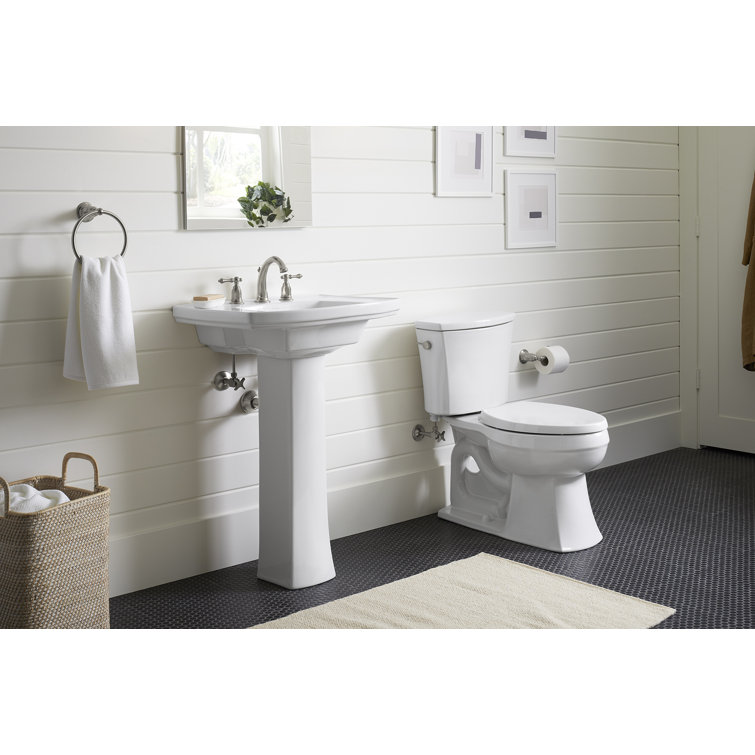 Kelston 24" White Ceramic Pedestal Bathroom Sink