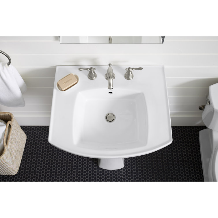 Kelston 24" White Ceramic Pedestal Bathroom Sink