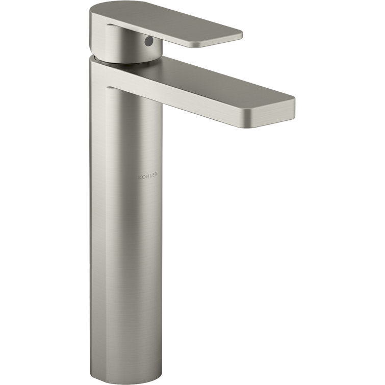 Vibrant Brushed Nickel Tall Single-Handle Bathroom Faucet