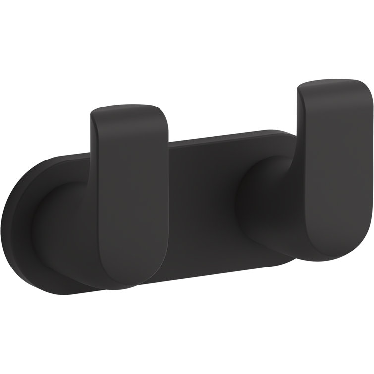 Matte Black Modern Double Robe Hook