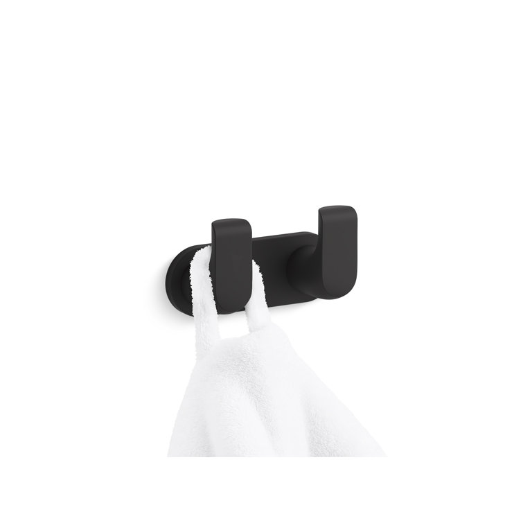 Matte Black Modern Double Robe Hook
