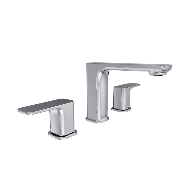 Corsica Chrome 8" Widespread Modern Bathroom Faucet with Drain Assembly