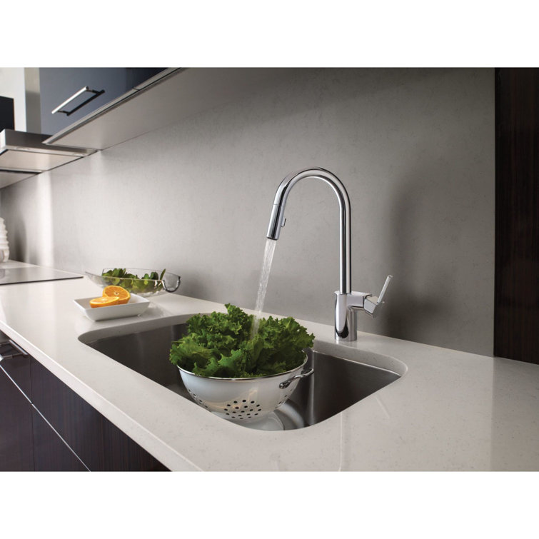 Chrome Stainless Steel Pull-Down Kitchen Faucet with Spray