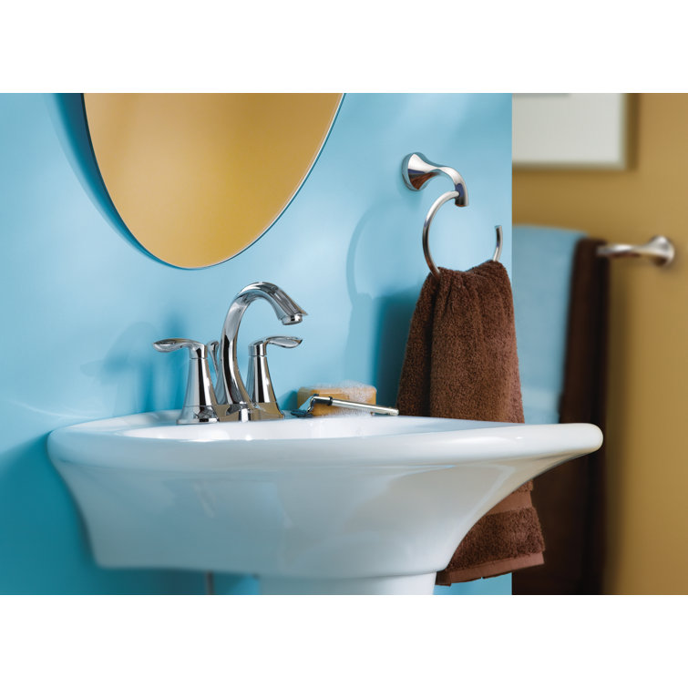 Eva Chrome Two-Handle Centerset Bathroom Faucet with Drain Assembly