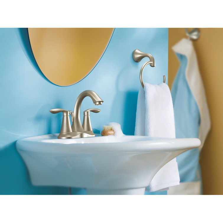 Eva Brushed Nickel 4-Inch Centerset Bathroom Faucet with Drain Assembly