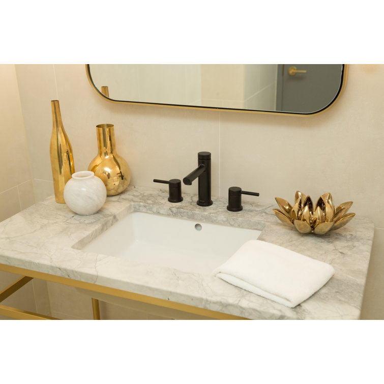 Matte Black 6 3/8" Metal Widespread Bathroom Faucet